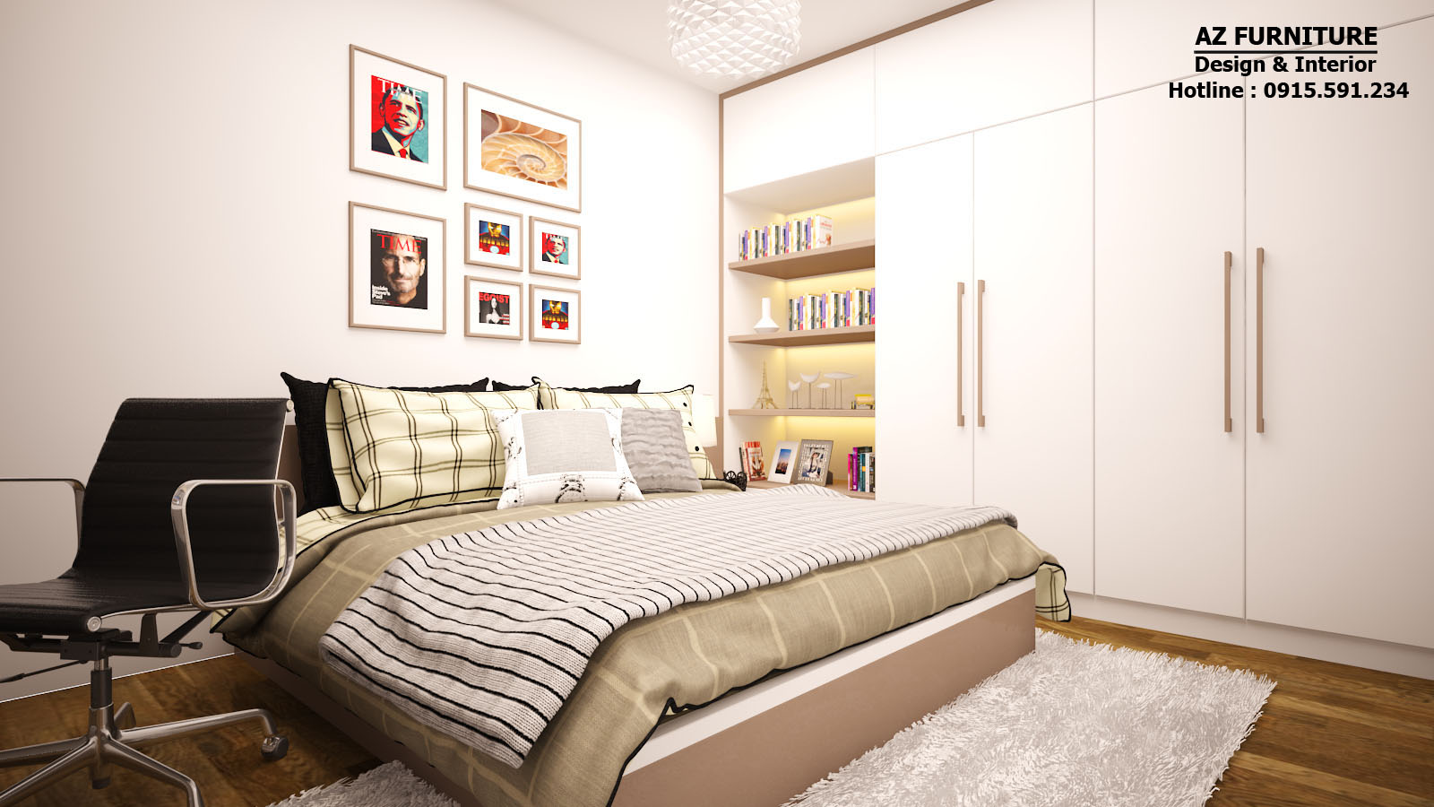 Thiết kế nội thất chung cư phòng ngủ bé trai